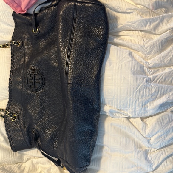 Navy blue authentic Tory Burch tote - Picture 2 of 12